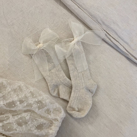 Baby Organza Bow Knee Socks (3-23m)