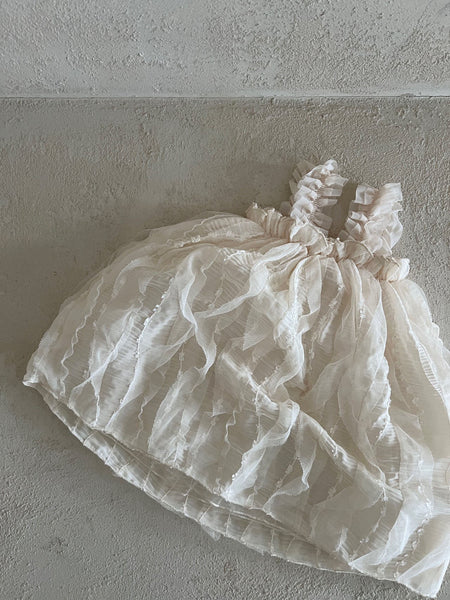 Girl Lala Chiffon Frill Strap Sleeveless Dress (1-6y) - Ivory