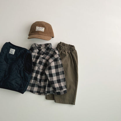 Toddler F25 Buffalo Plaid Long Sleeve Flannel Shirt (1-6y) - Charcoal - AT NOON STORE