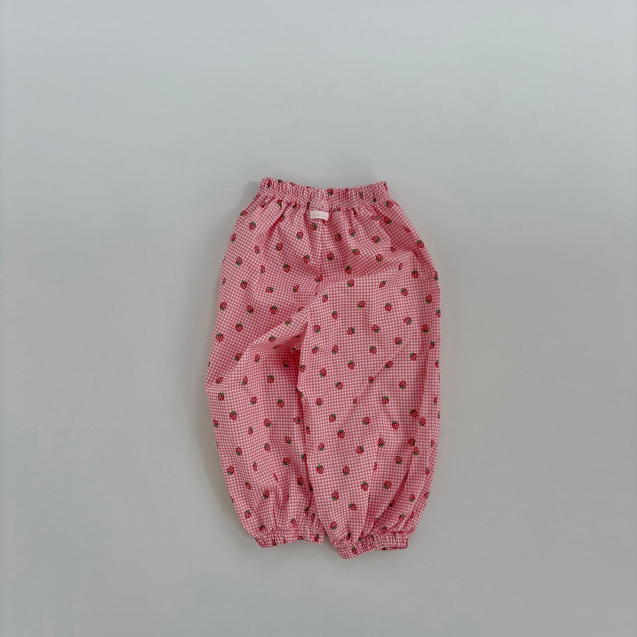 Toddler Land SS26 Strawberry Gingham Jogger Pants (1-6y) -  Red - AT NOON STORE