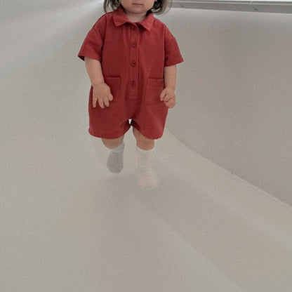 Baby Toddler Bella SS25 Collared Short Sleeve Jumpsuit (6m-3y) - 2 Colors - AT NOON STORE