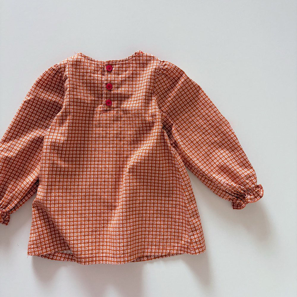 Toddler F26 Floral Peter Pan Collar Pocket Dress (1-6y) - Orange