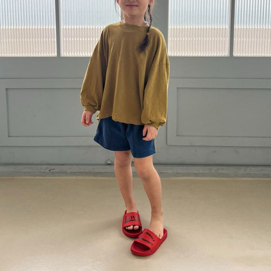 Kids SS25 Balloon Long Sleeve Top (2-7y) - Olive