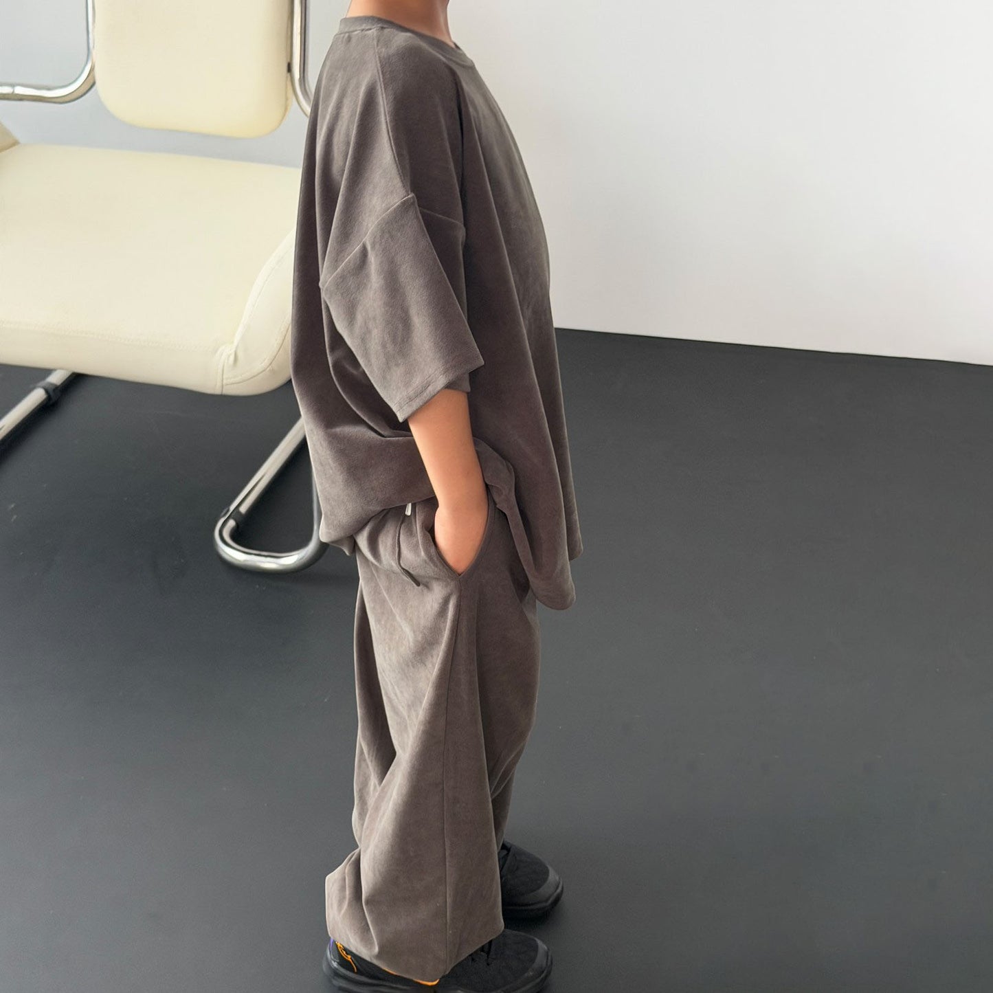 Toddler F26 Velour Loose Fit Jogger Pants (3-8y) - Brown