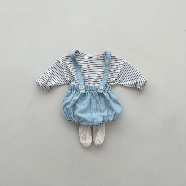 Baby Cotton Tee and Suspender Bloomer Set (3-18m) - 2 Colors