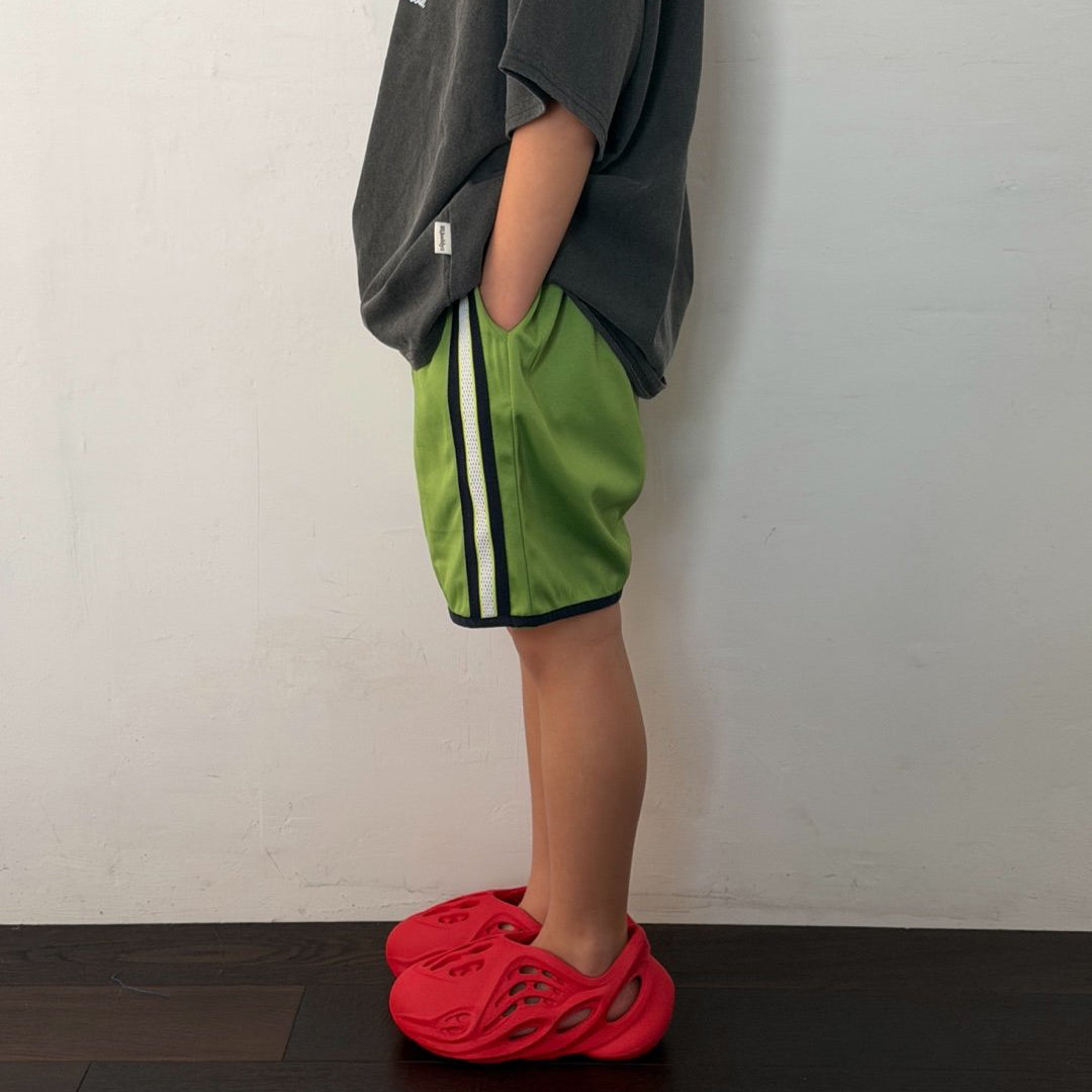 Toddler SS26 Side Line Shorts (3-7y) - Light Green - AT NOON STORE