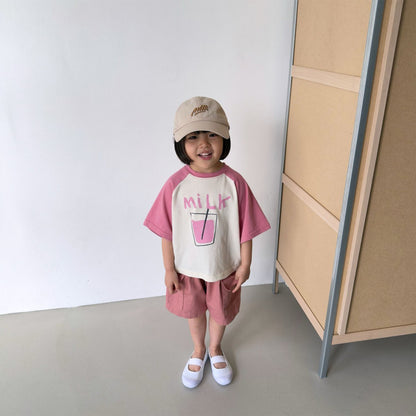 Toddler SS26 Milk Raglan Short Sleeve Top (1-7y) - 2 Colors - AT NOON STORE