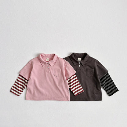 Toddler F26 Collared Layered Long Sleeve Top (2-8y) - 2 Colors