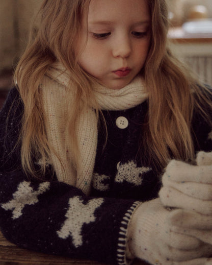 Kids W25 White Star Cadigan(3-8y) - Navy