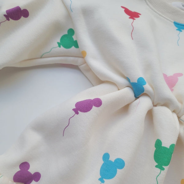 Toddler Balloon Print Brushed Cotton Sweatshirt Dress (15m-7y) - 2 Colors