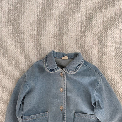 Toddler Bella S25 Collar Denim Jacket (1-6y) -Denim - AT NOON STORE