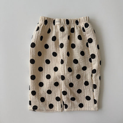 Baby/Toddler Aosta F26 Cotton Pull-on Pants (3m-5y) - Black Polka Dot