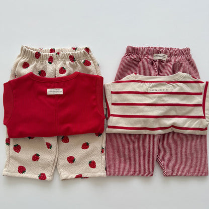 Baby/Toddler Aosta F25 Stripe Pull-on Pants (3m-5y)- Red