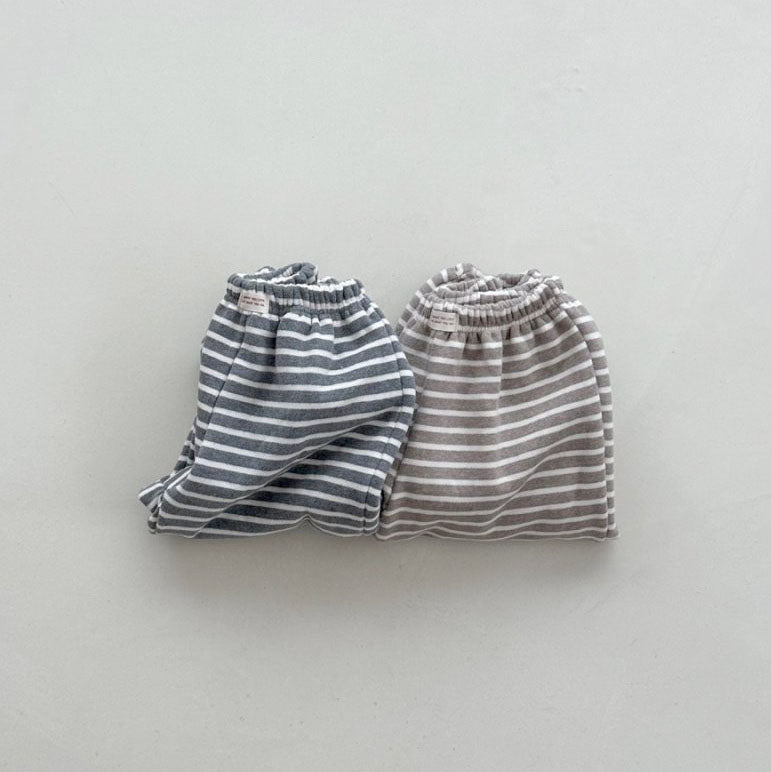 Toddler W24 Warm Brushed Fabric Stripe Jogger Pants (2-6y) - 2 Colors