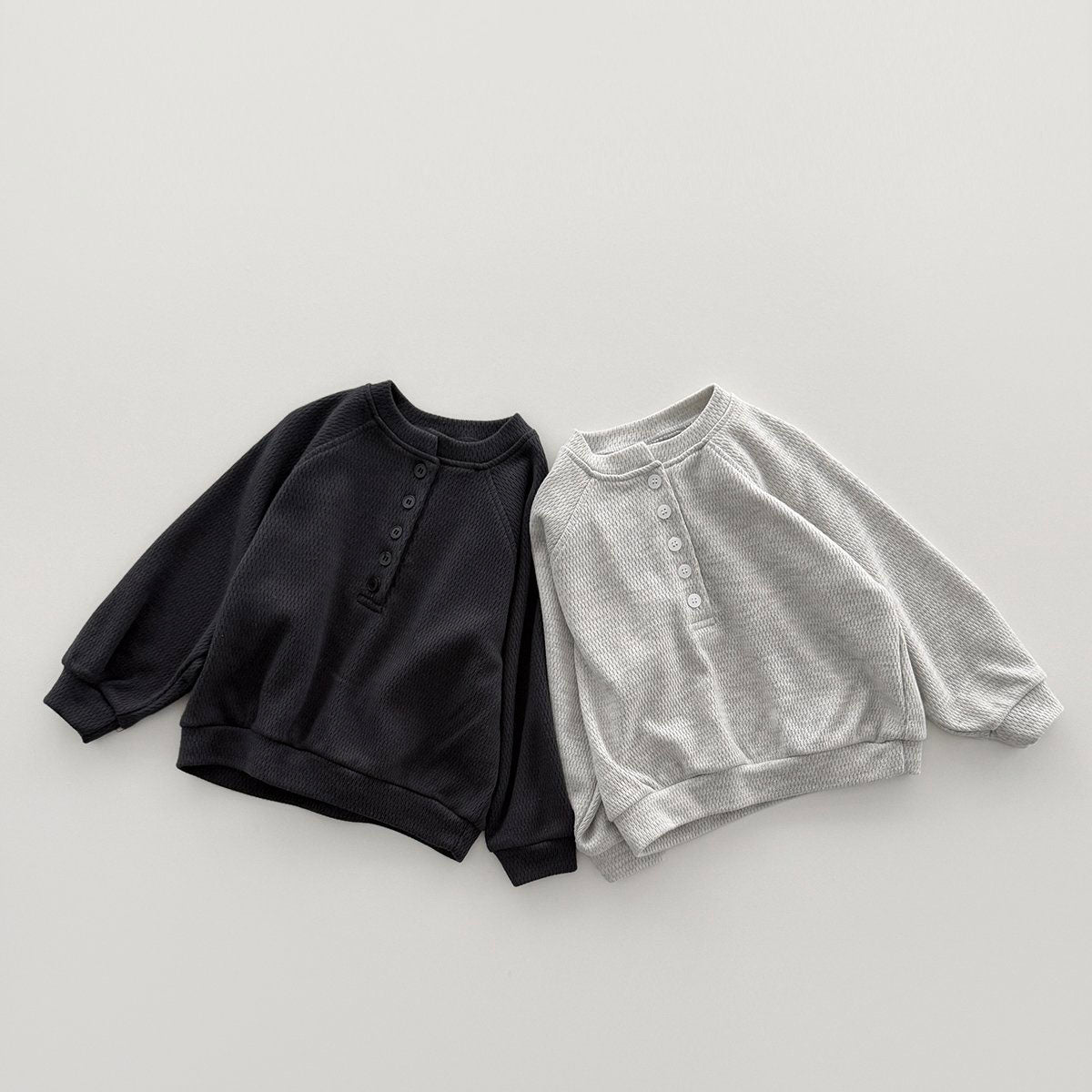 Toddler F26 Textured Henley Sweatshirt (12m-9y) - 2 Colors