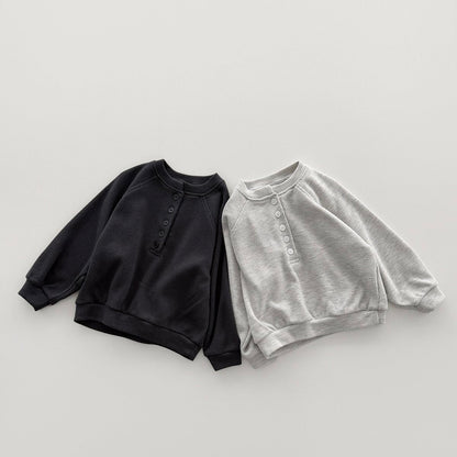 Toddler F26 Textured Henley Sweatshirt (12m-9y) - 2 Colors