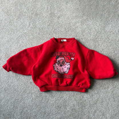Toddler W25 Merry Christmas Long Sleeve Sweatshirt (1-7y, Adult) - 2 Colors