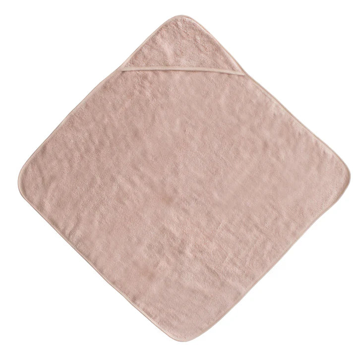 Mushie Organic Cotton Baby Hooded Towel - Blush