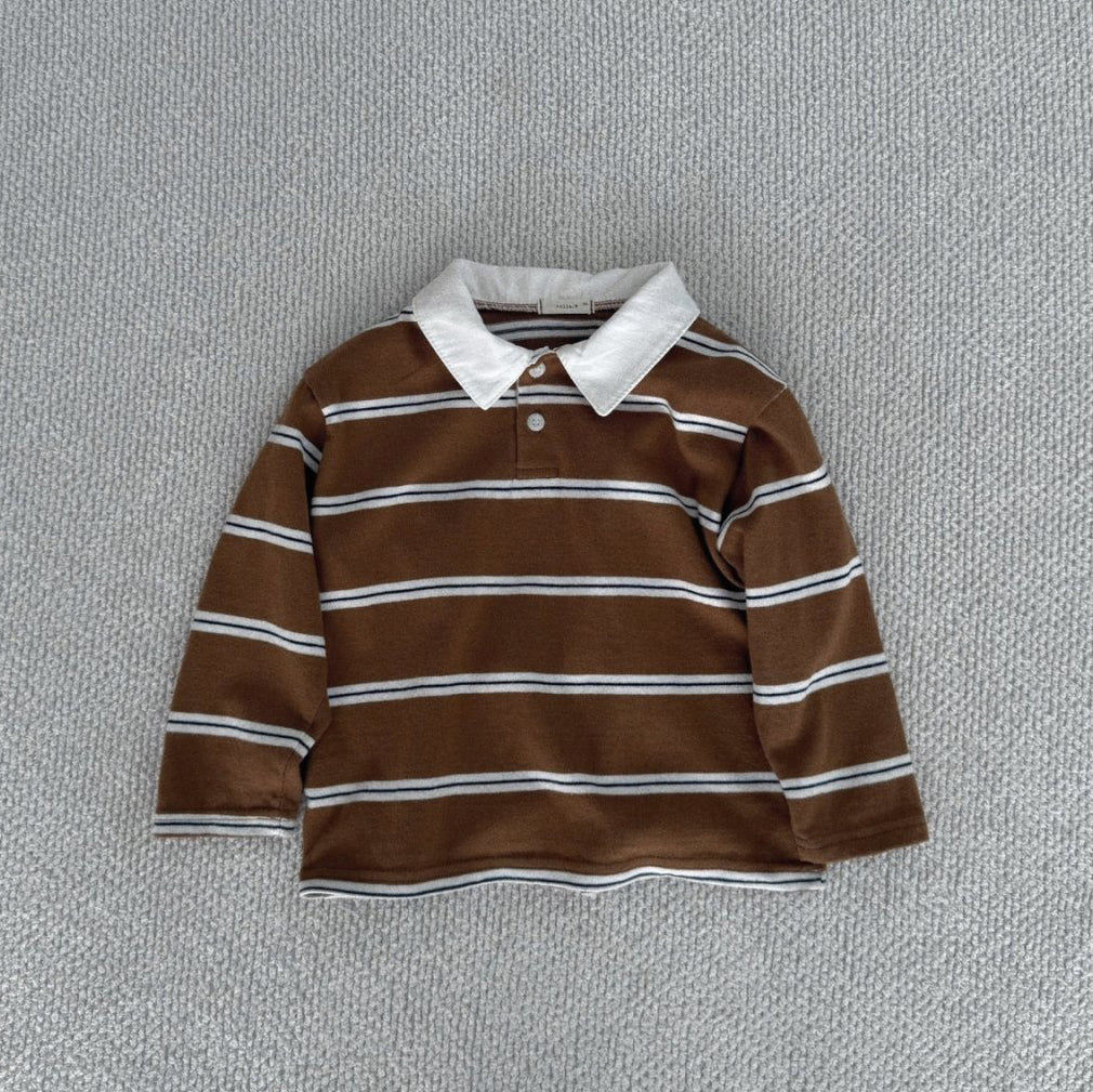 Baby Bella W24 Stripe Long Sleeve Collar Tee (6m-4y) - 2 Colors