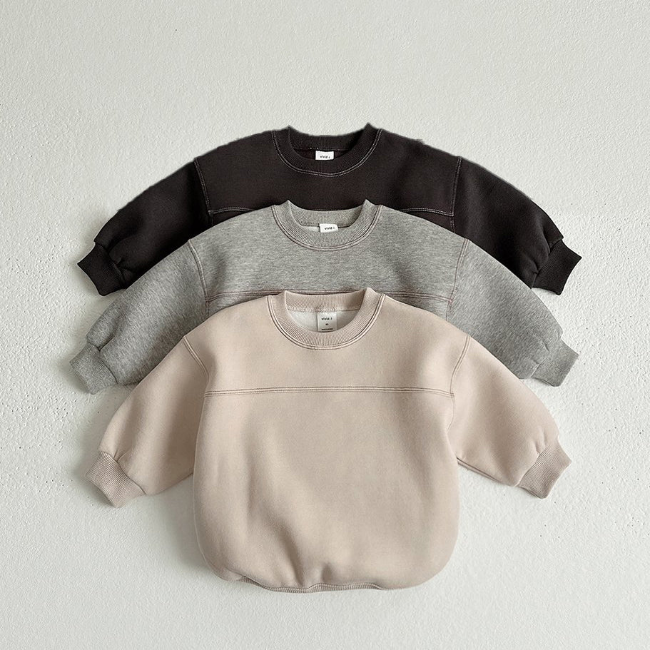 Toddler W24 Brushed Fabric Chest Stitch Sweatshirt (1-7y) - 3 Colors