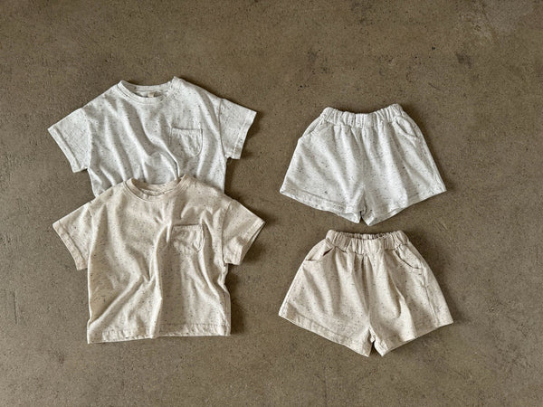 Kids Confetti Short Sleeve Top and Shorts Set (1-6y) - 2 Colors