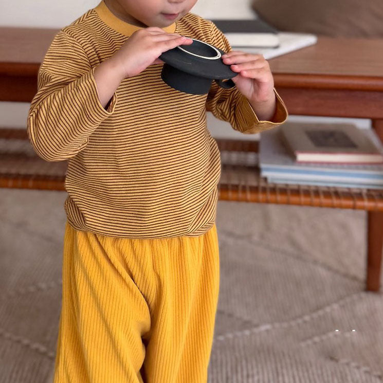 Kids W26 Cozy Stripe Long Sleeve Top (18m-10y) - 2 Colors