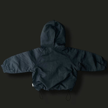 Toddler F25 Multi Pocket Adjustable Hem String Hooded Jacket (3-7y) - Black - AT NOON STORE