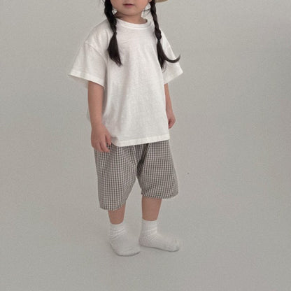 Baby Toddler Bella SS25 Plaid Capri Pants (6m-6y) - Gray - AT NOON STORE