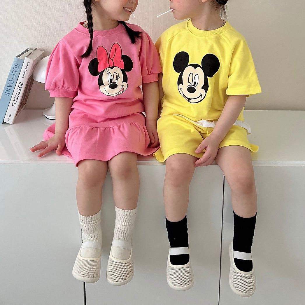 Toddler Mickey/Minnie Short Sleeve Top and Shorts/Skirt Set (1-6y) - 2 Colors - AT NOON STORE