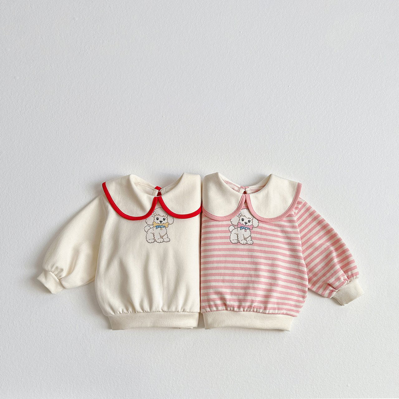 Toddler SP26 Poodle Big Collar Long Sleeve Sweatshirt (1-6y) - 2 Colors - AT NOON STORE