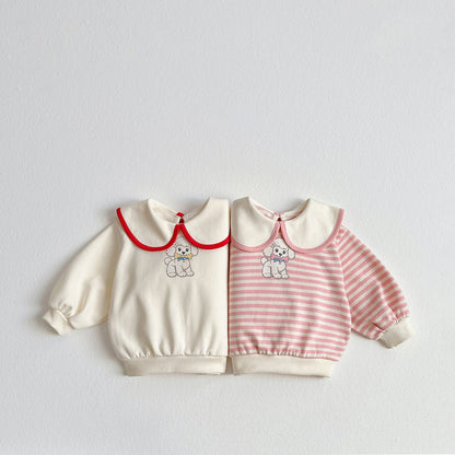 Toddler SP26 Poodle Big Collar Long Sleeve Sweatshirt (1-6y) - 2 Colors - AT NOON STORE