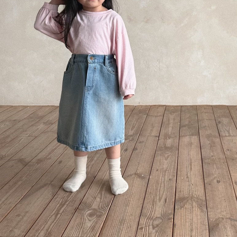 Toddler Bella Spring Oversized Basic Tee (1-6y) - Cookie & Cream