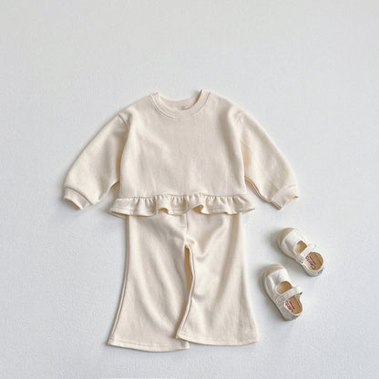 Toddler F25 Ruffle Detail Long Sleeve Top and Flare Pants Set (1-6y) - 2 Colors - AT NOON STORE