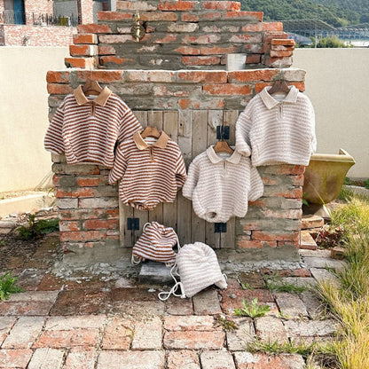Baby Anggo Half-Zip Collared Sherpa Romper (3-18m) -2 Colors - AT NOON STORE