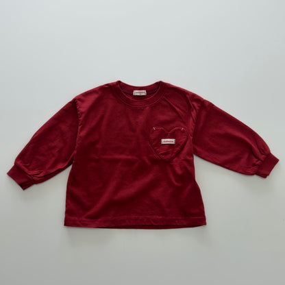 Toddler F26 Heart Pocket Long Sleeve Top (3-10y) - 3 Colors