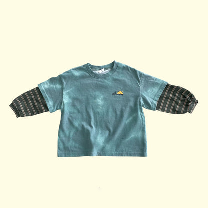 Toddler F26 Pigment Dyed Layered Long Sleeve Top (3-9y) - 2 Colors