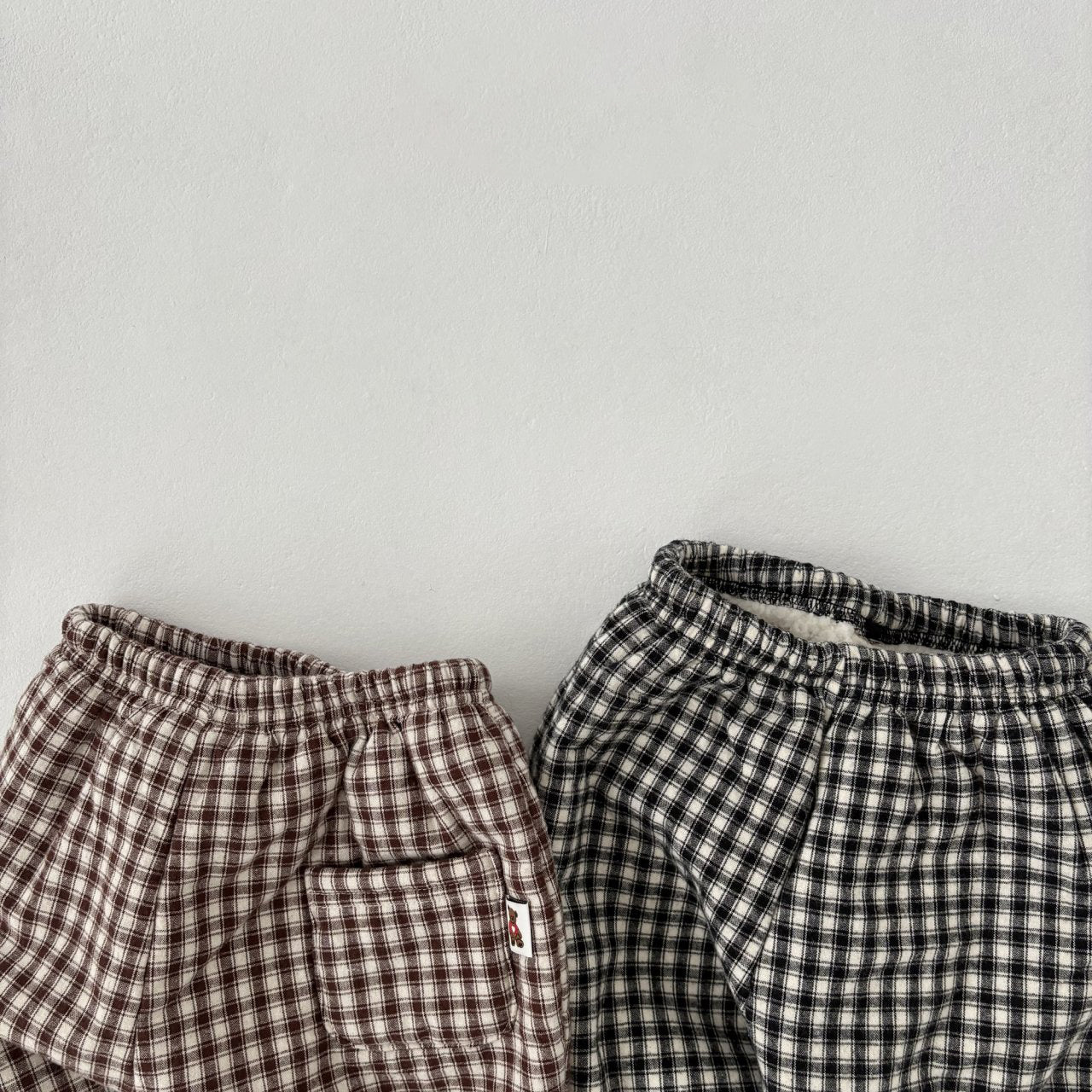 Baby Land W25 Sherpa Lined Plaid Pull-on Pants (4m-18m) - 2 Colors