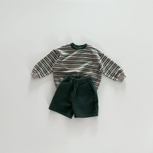 Toddler F25 Stripe Long Sleeve Sweatshirt (12m-7y) - Green - AT NOON STORE
