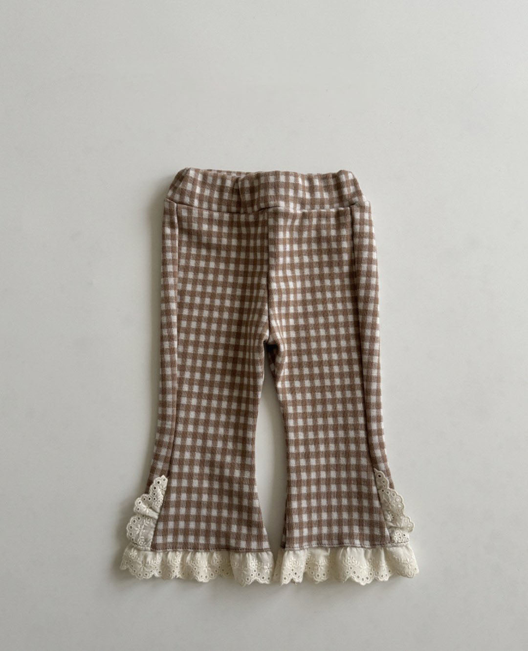 Kids Lace Detail Gingham Flare Pants (0-5y) - 2 Colors
