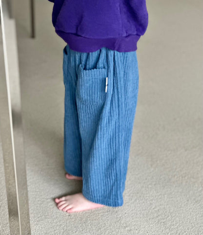 Kids W26 Fuzzy Rib Pocket Pull-On Pants (10m-8y) - Sky Blue