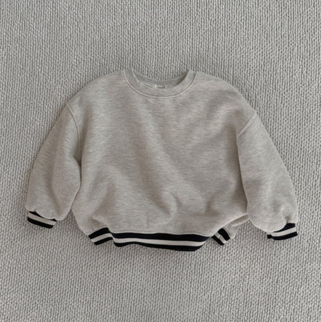 Toddler Bella W24 Stripe Rib Trim Hem and Cuff Sweatshirt (1-6y) - 2 Colors