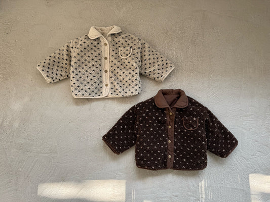 Kids W25 Sherpa Lined Reversible Padded Jacket with Collar (1-6y) - 2 Colors