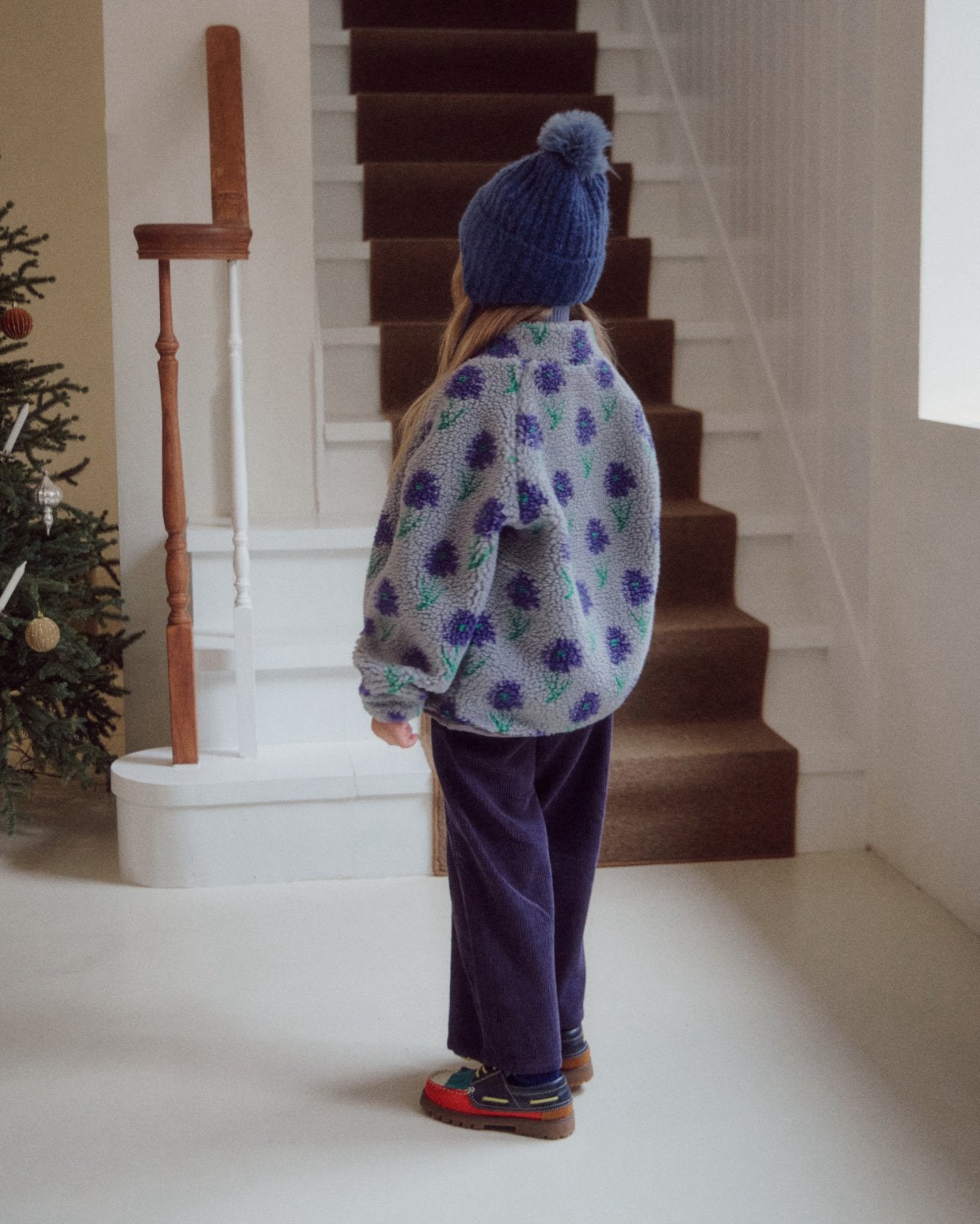 Kids W25 Corduroy Pull-on Pants(3-8y) - Purple Navy