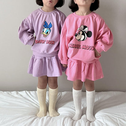 Toddler F25 Disney Puff Long Sleeve Sweatshirt and Flare Skort Set (1-6y) -2 Colors - AT NOON STORE