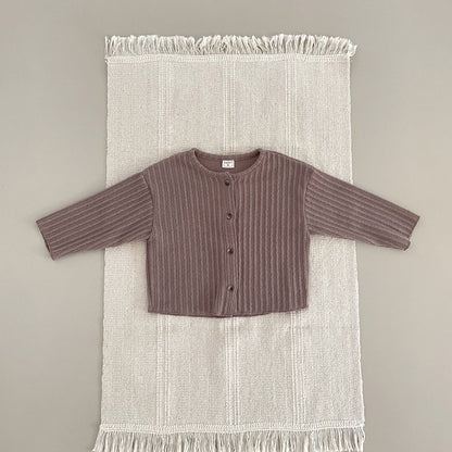 Toddler F25 Ribbed Long Sleeve Cardigan (1-7y) - 2 Colors - AT NOON STORE