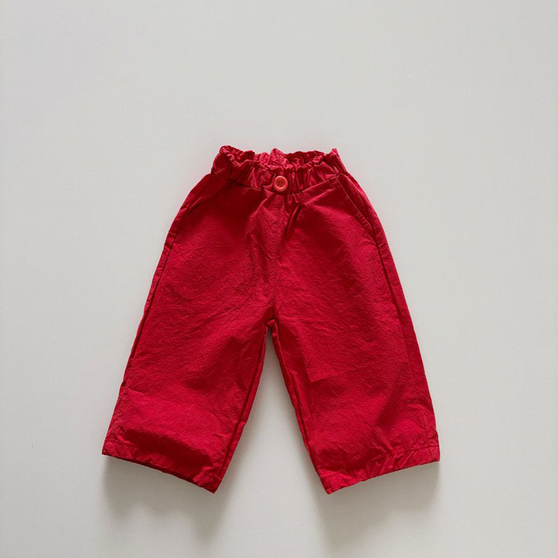 Toddler SP26 Frill Waist Pull-On Pants  (1-6y) - Red - AT NOON STORE