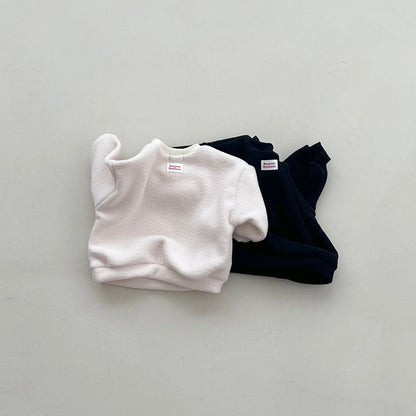 Toddler W25 'Bonjour Bonheur' Fleece Long Sleeve Sweatshirt (4m-6y) - 2 Colors