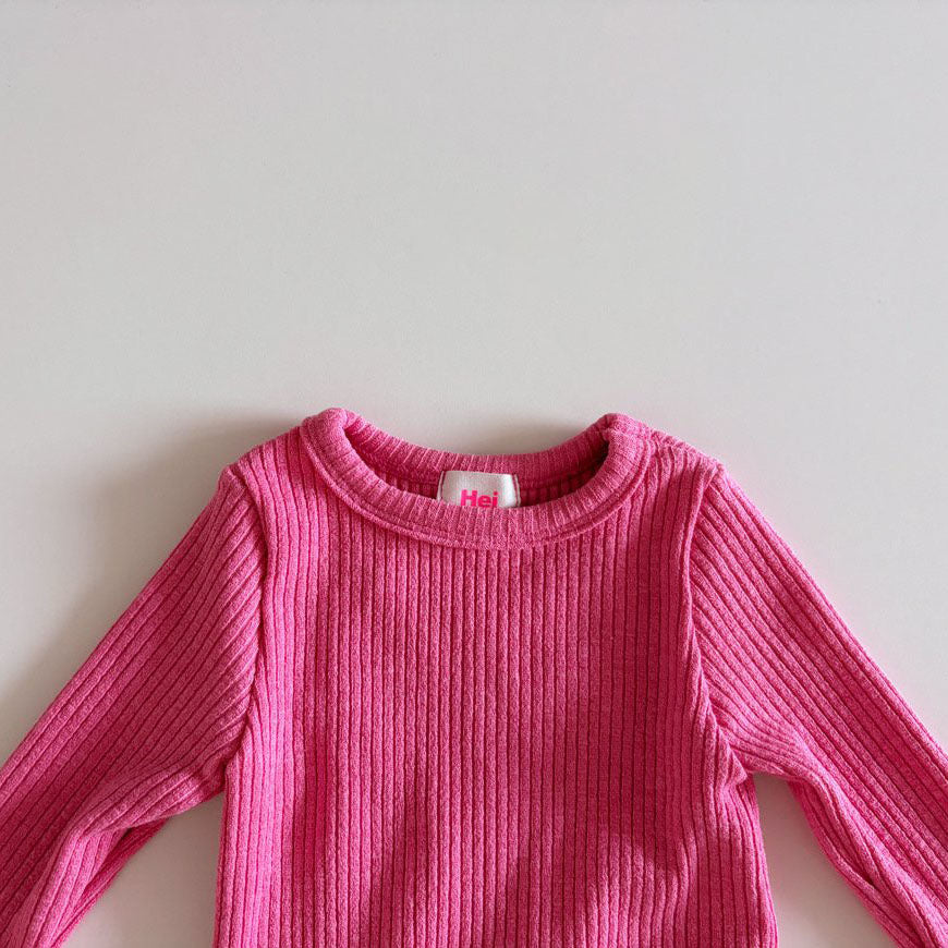 Toddler F25 Ribbed Long Sleeve Tee (1-6y) - Pink - AT NOON STORE