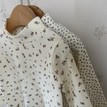 Kids W25 Floral Mock Neck Long Sleeve Top (1-6y) - 2 Colors