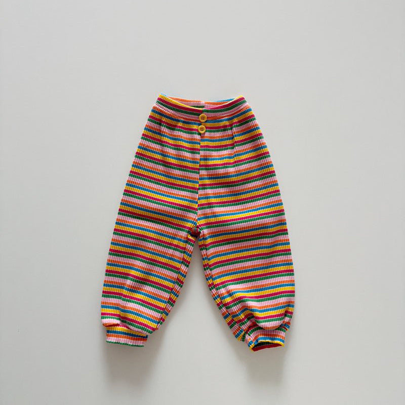 Toddler SP26 Multicolor Stripe Ribbed Jogger Pants (1-6y) - 2 Colors - AT NOON STORE